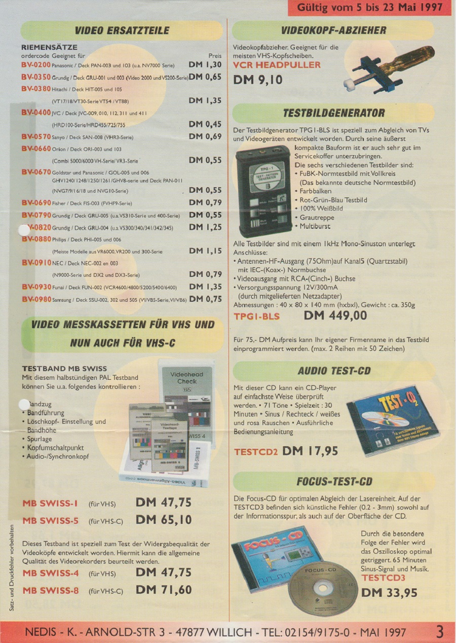 NEDIS Audio Test-CD 05.1997